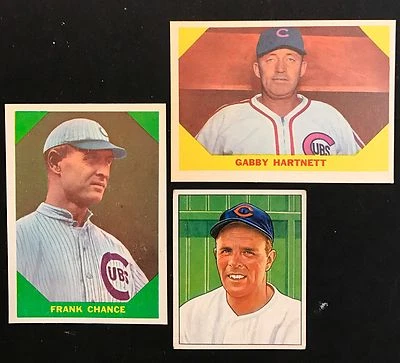 Baseball Chicago Cubs MLB Cards Frank Chance, Gabby Hartnett, Johnny Vander Meer - Image 1 of 4