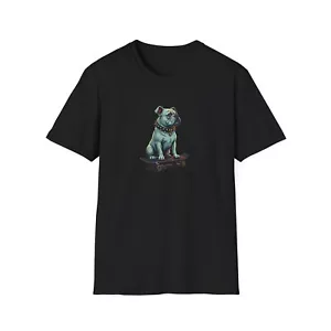 Bulldog On A Skateboard, Cool, Retro, Hip, Rad, Kick Flip, Softstyle T-Shirt - Picture 1 of 13