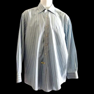 Vineyard Vines Shirt Men's 16.5 35 Green White Blue Striped Date Night - Picture 1 of 4