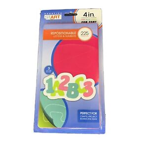 Creative Start  Vinyl Peel & Stick Letters And Numbers, 4",Bloc, Pink/Blue/Green