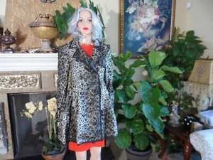 Trench coat oversize nuovo rosso Valentino marrone stampa leopardata nylon a strati taglia 46 - Foto 1 di 24