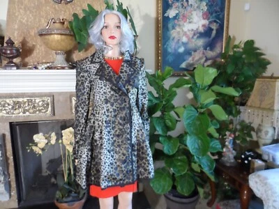 New Red Valentino Brown Leopard Print Nylon Tiered Oversized Trench Coat Size 46 - Image 1 of 4