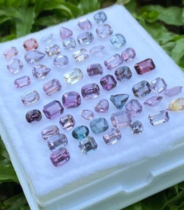 50 Pezzi Spinello Naturale Collezione Sfaccettato Sri Lanka 25 Carati Pietre Preziose Sciolte - Foto 1 di 9