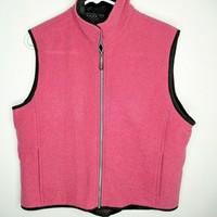 Woolrich Pink Boiled Wool Vest Mesh Lined  Full Zip Technowool Large Excellent