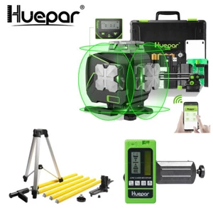 HUEPAR 16 Lines Self-Leveling Laser Level with LCD Screen+Level Tripod+ Receiver - Picture 1 of 12