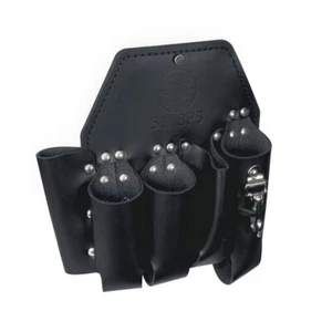 KLEIN TOOLS (MEDIUM) Electrician Leather Multi Tool Belt 5 Pocket Pouch (NEW) - Picture 1 of 24
