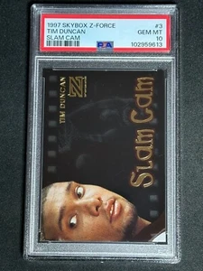 1997 Skybox Z-Force Slam Cam Rookie RC Tim Duncan #3 PSA 10 GEM MINT Spurs HOF - Picture 1 of 2