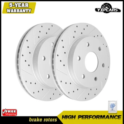 Front Drilled Rotors For 2000-2006 GMC Sierra Chevy Silverado 1500 GMC Yukon - Image 1 of 4
