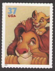 US. 3867. 37c. Mufasa, Simba. The Art of Disney: Friendship. Mint. NH. 2004 - Picture 1 of 2