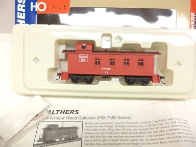 Walthers Ho 932-7565, 30' Wood Caboose, Fort Worth & Denver 94 - Image 1 of 3