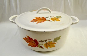 Descoware Autumn Maple Leaves 3.5 qt Enamel Cast Iron Dutch Oven 2-D 8 Pot & Lid - Picture 1 of 18