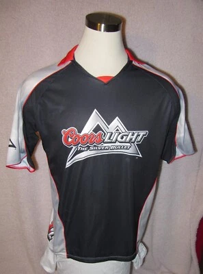 Camisa Coors Light Silver Bullet para hombre, jersey, negra, gris, primitiva, talla L, usada en excelente estado Foto 1 de 4