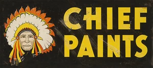 INSEGNA METAL ADVERTISING CHIEF PAINTS - Foto 1 di 1