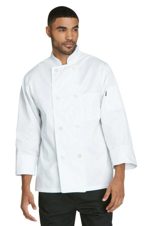 NWT DICKIES CLASSIC 8 BUTTON BUTTON CHEF COAT WHITE DC45 - Image 1 of 4