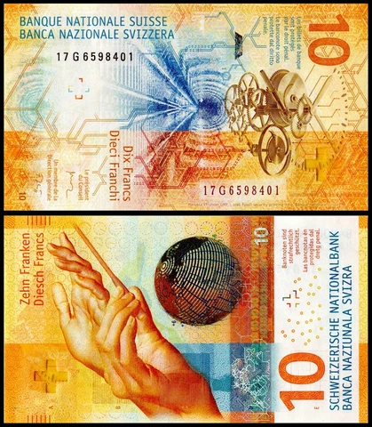 Switzerland 10 Francs, 2017, P-75d.2, UNC Cover