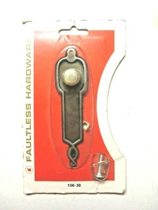 Faultless Hardware USA 1960 Backplate Drop Bail Pull 6" Centers Dark Brass MCM - Picture 1 of 10