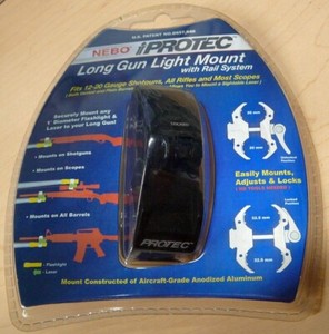 NEBO iProtec Long Gun Light Mount Flashlight Scope Laser Universal Mount 5598