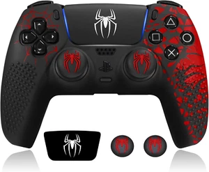 Non-Slip Silicone PS5 Controller Skin with Thumb Grip and Touch Pad Stickers - Picture 1 of 7