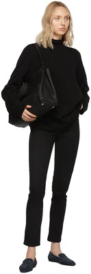 Pantalones de mezclilla ajustados de tiro alto The Row Kaila nuevos con etiquetas $620 en negro talla 10/L Foto 1 de 4