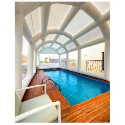 Inflatable Hot Tub Swimming Pool Enclosure Solar Dome Cover Tent W/ PUMP NEW - Image 1 of 4