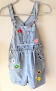 Girls Size 8 Vintage Denim Too Cool for School Flower Daisy Patches - Picture 1 of 10