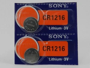 SONY CR1216 LITHIUM 3V BATTERY 2Pc ( Expiration date 2034) - Picture 1 of 2