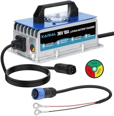 锂电池充电器 36 伏/43.8 伏 18 安适用于 36 伏 (38.4 伏) LiFePO4 电池 0 伏... — 第 1/4 张图片