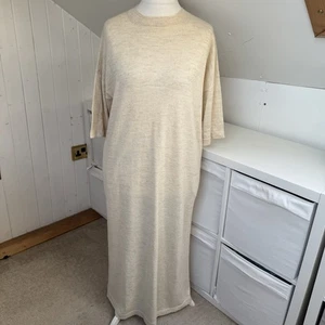 Lauren Manoogian Dress Size 2 UK 10 Ecru Alpaca & Linen Knit Pockets Oversized - Picture 1 of 13