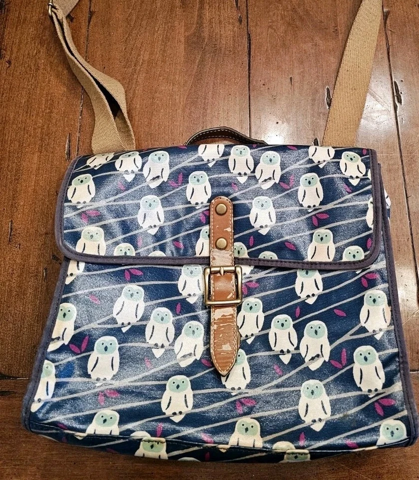 Lienzo recubierto con estampado de búho FOSSIL Y2k azul rosa  Foto 1 de 4