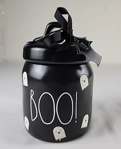 NWT Rae Dunn Black BOO! Ghost Small Halloween Canister 2023 Artisan Collection - Picture 1 of 8