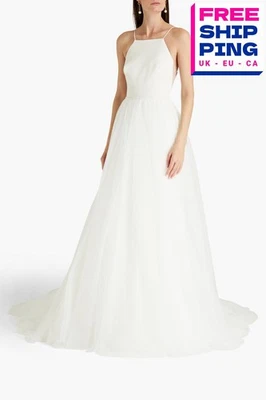 RRP€1670 THEIA Wedding Gown US8 UK12 IT44 L Layered Tulle Trail Back Strappy - Image 1 of 4