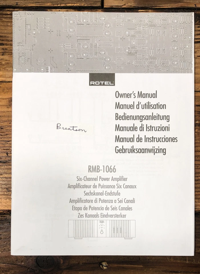 Rotel RMB-1066 Amplifier Owners / User Manual *Original* - Image 1 of 1