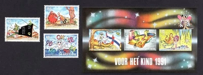Netherlands Antilles 1991 set of stamps Mi#728-730 + Bl.37 MNH CV=16.2$ - Image 1 of 2