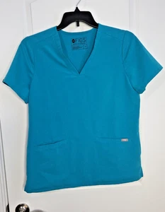 Figs Technical Casma Three-Pocket Scrub Top V Neck Teal FW1100 Women's Medium - Picture 1 of 5