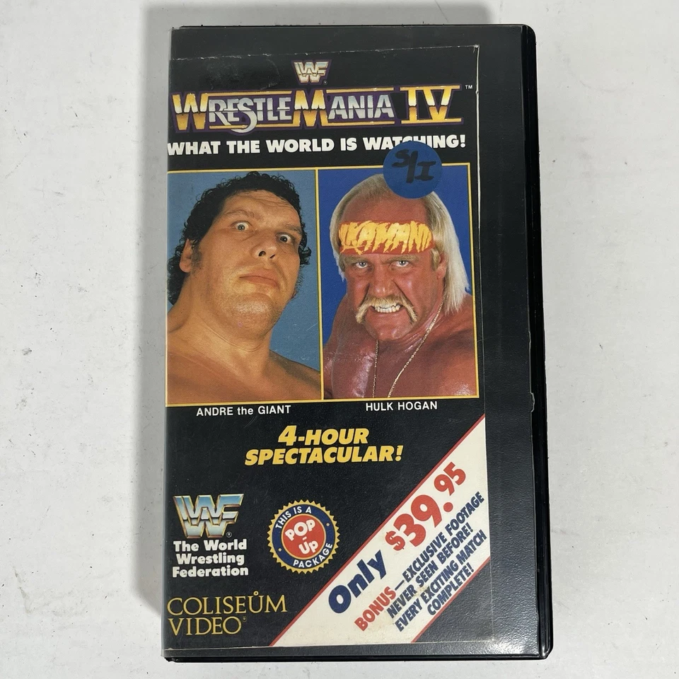 WWF Wrestlemania IV VHS Pop Up Package Hulk Hogan Andre The Giant - Part 2 Only - Image 1 of 4