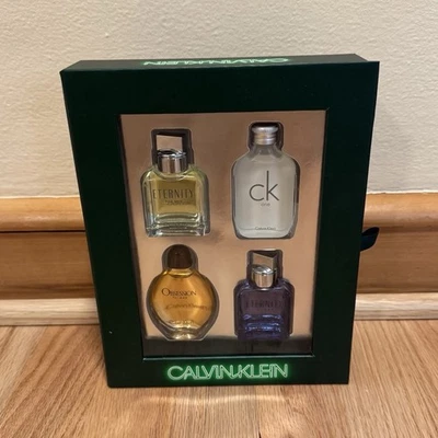 Calvin Klein Men's Mini Bottle Gift Set - ck, Eternity, Aqua, Obsession - NEW - Image 1 of 4