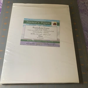 Marco's Paper Kromekote Cover 10 pt C1S 8 1/2" × 11"  46 SHEETS White - Picture 1 of 3