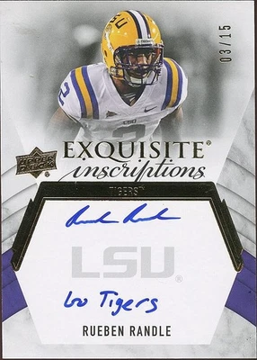 Rueben Randle 2012 UD Exquisite Inscription Auto Autograph LSU Tigers 3/15 - Image 1 of 2