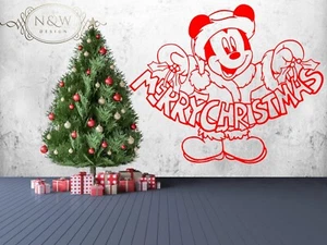 Mickey Mouse Frohe Weihnachten Disney Wand Fenster Tür Aufkleber Aufkleber Geschäft Zuhause - Bild 1 von 5