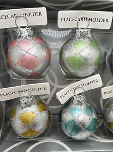 New Department 56 Set of 6 Mercury Glass Christmas Ornaments Place Card Holders - Picture 1 of 4