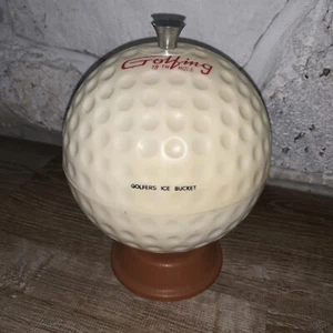 Vintage Golfing 19th Hole Golfball Ice Bucket 1970’s Plastic W/ Ice Tray 9” X 7 - Picture 1 of 9