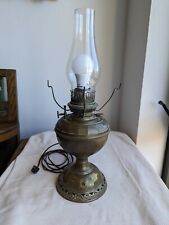 BRADLEY HUBBARD BRASS ELECTRIFIED OIL BANQUET PARLOR  NO. 4 RADIANT LAMP