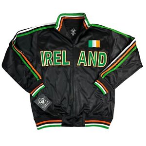 Ghast Clothing Ireland Soccer Satin Track Jacket Youth XL Black Sewn Letters New