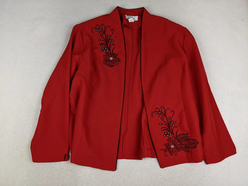 Chaqueta blazer para mujer Adrian Delafield for Haband talla XLP roja sin forro Foto 1 de 4