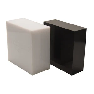 Bianco e Nero 30mm 40mm 50mm Spesso Acrilico perspex Plastica Blocchi - Foto 1 di 3