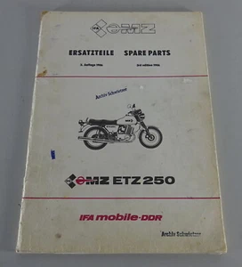 Catálogo de Piezas / Lista Repuestos/Piezas Repuesto Mz ETZ 250 Stand 1986 ,3. - Bild 1 von 4