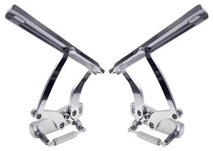 NEW 68-72 CHEVELLE POLISHED SOLID FRAME HOOD HINGES,GAS SPRINGS,STEEL HOODS - Picture 1 of 1