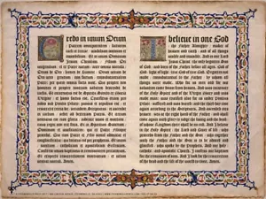 THE NICENE CREED in ENGLISH & LATIN Christian 8 x 10" Ultra Glossy reprint - Picture 1 of 1