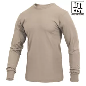 Men's Moisture Wicking Desert Sand Long Sleeve 100% Polyester T-Shirt - Picture 1 of 4