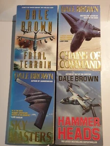 4x Lot Dale Brown Books Sky Masters Hammer Heads Fatal Terrain Chains Of Command - Picture 1 of 24